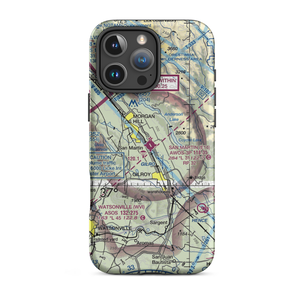 San Martin Airport (E16) VFR Sectional  Tough iPhone Case iPhone 16 Pro Max model shown