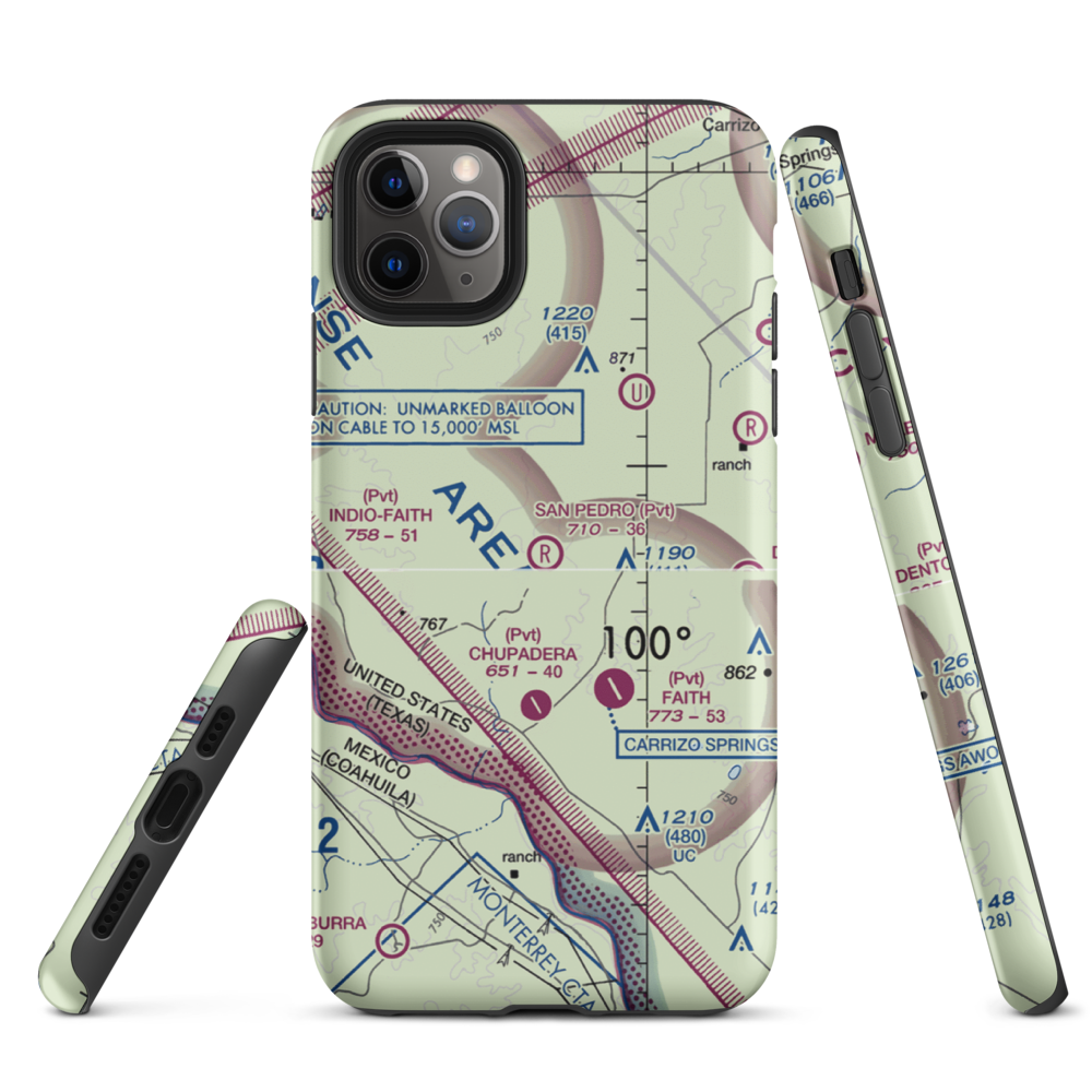 San Pedro Ranch Airport (97TX) VFR Sectional  Tough iPhone Case iPhone 11 Pro Max model shown