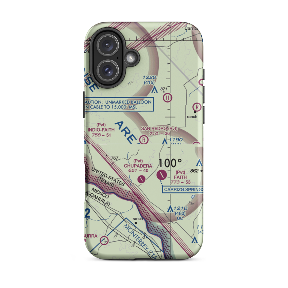 San Pedro Ranch Airport (97TX) VFR Sectional  Tough iPhone Case iPhone 16 Plus model shown
