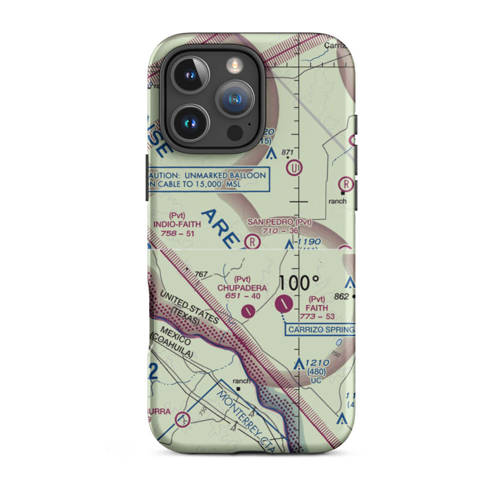 San Pedro Ranch Airport (97TX) VFR Sectional  Tough iPhone Case iPhone 16 Pro Max model shown