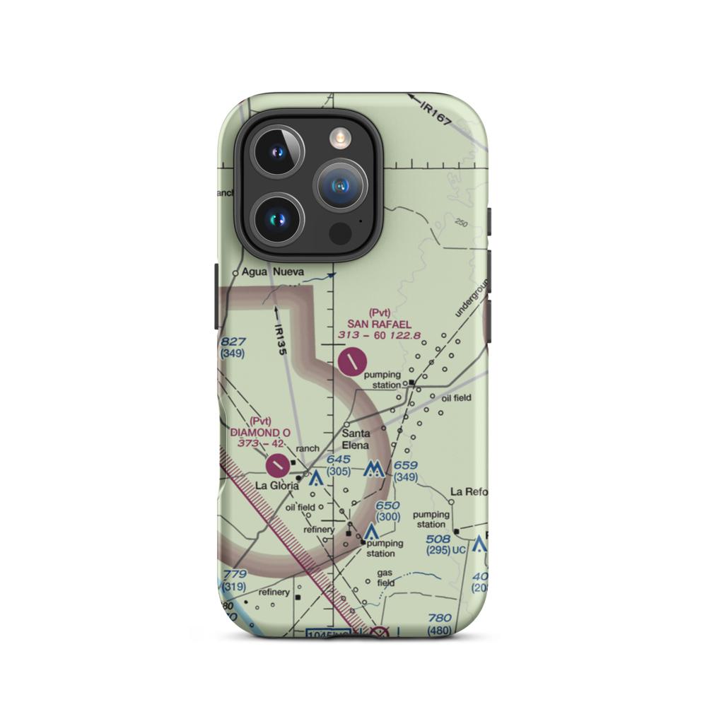 San Rafael Ranch Airport (38XS) VFR Sectional  Tough iPhone Case iPhone 16 Pro model shown
