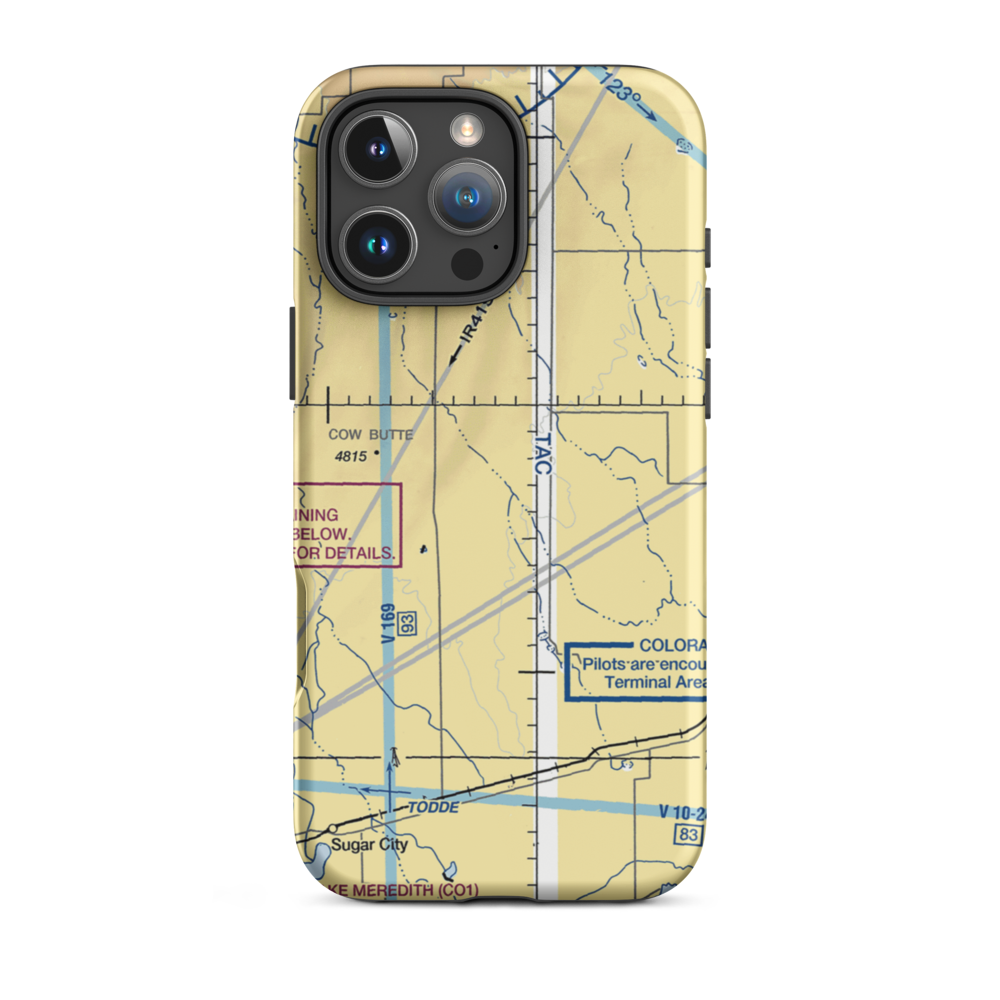 Sand Arroya Airport (US-0077) VFR Sectional  Tough iPhone Case iPhone 16 Pro Max model shown