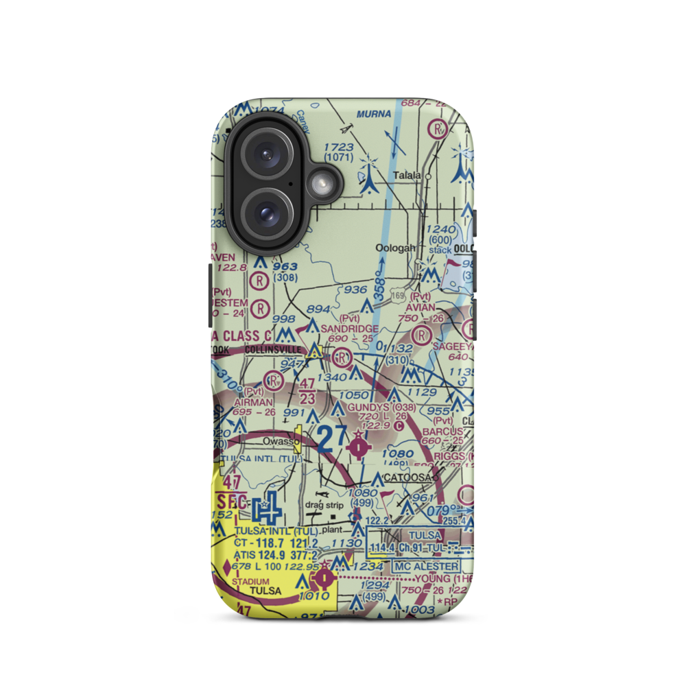 Sand Ridge Airpark Inc Airport (OK94) VFR Sectional  Tough iPhone Case iPhone 16 model shown