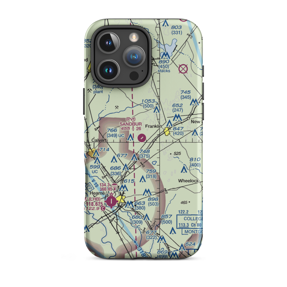 Sandbur Ranches Private Airport (TX75) VFR Sectional  Tough iPhone Case iPhone 16 Pro Max model shown