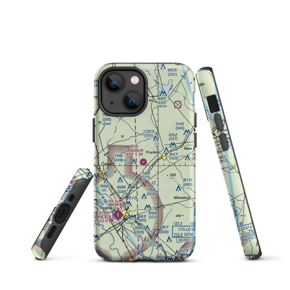 Sandbur Ranches Private Airport (TX75) VFR Sectional  Tough iPhone Case iPhone 13 mini model shown