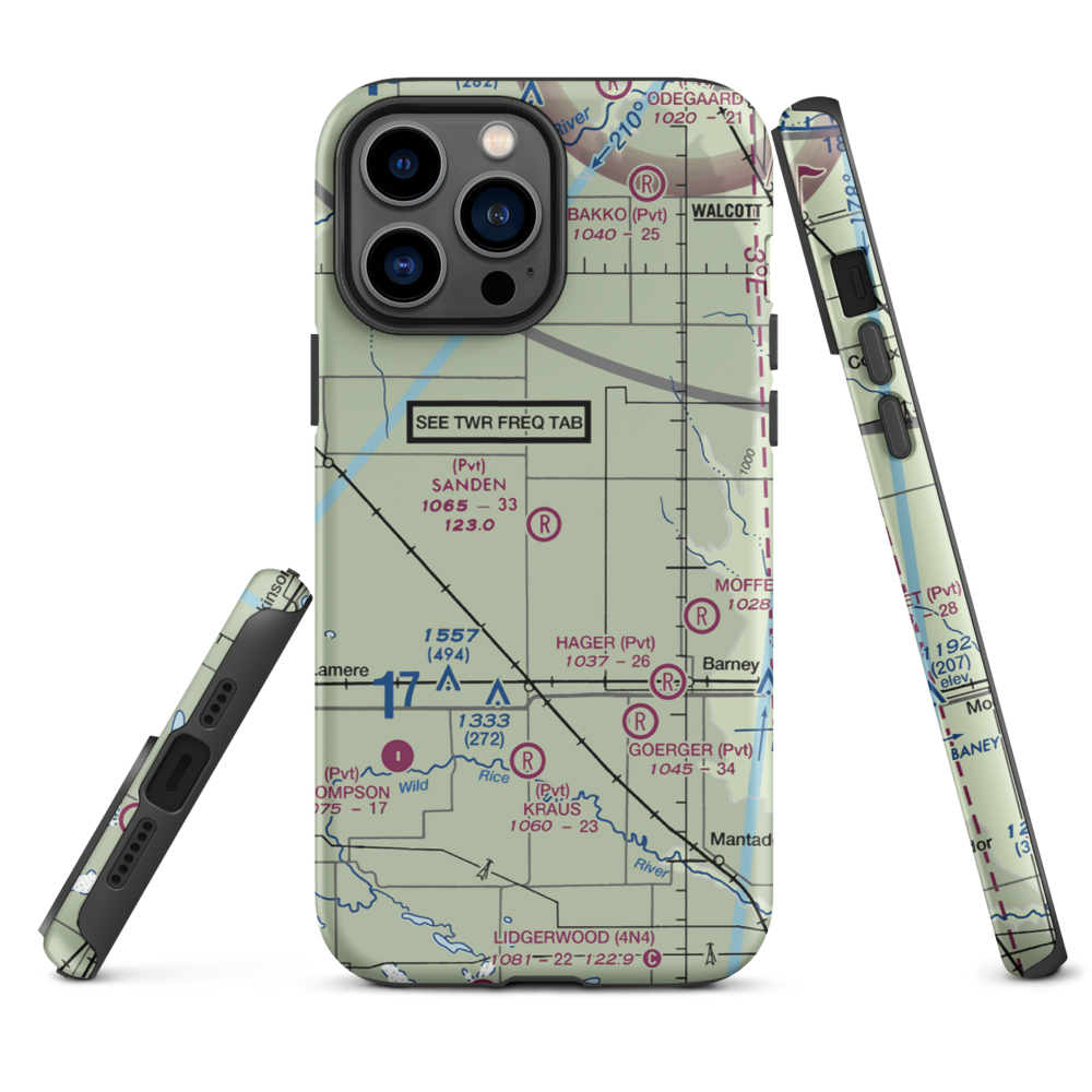 Sanden Airport (4ND8) VFR Sectional  Tough iPhone Case iPhone 13 Pro Max model shown