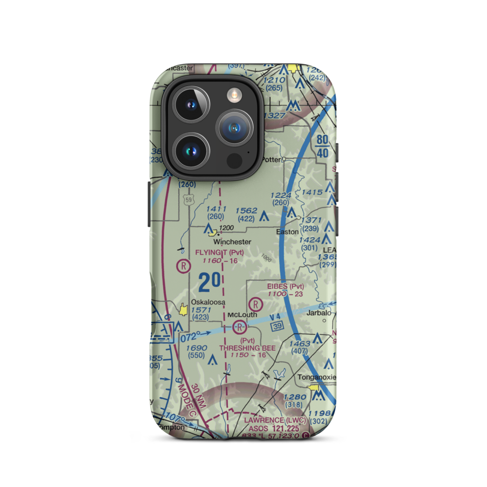 Sanders Airport (85KS) VFR Sectional  Tough iPhone Case iPhone 16 Pro model shown