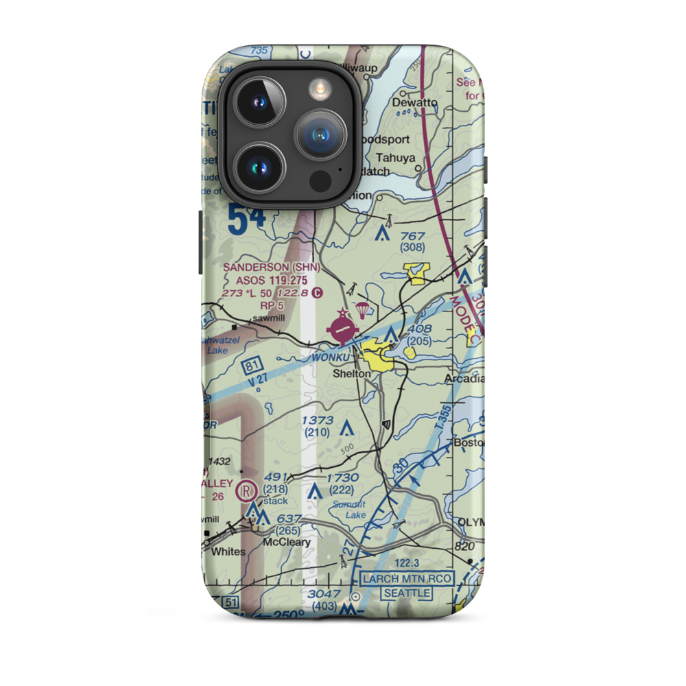 Sanderson Field (SHN) VFR Sectional  Tough iPhone Case iPhone 16 Pro Max model shown