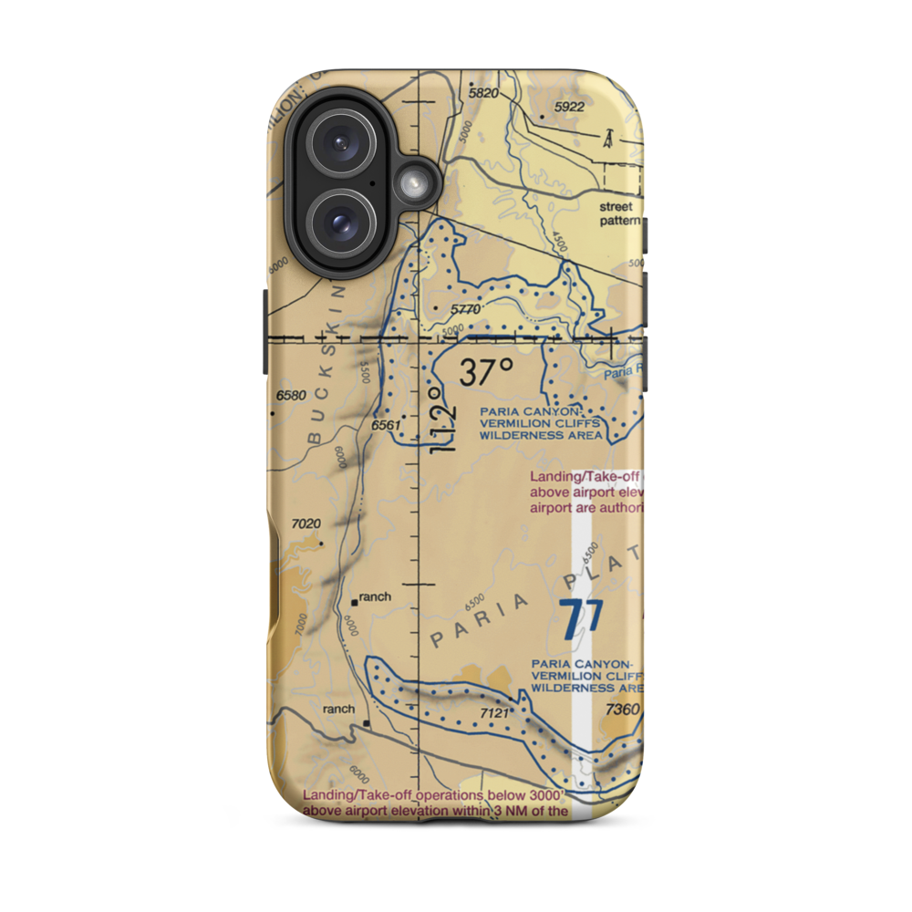 Sandhill Ranch Airport (44AZ) VFR Sectional  Tough iPhone Case iPhone 16 Plus model shown