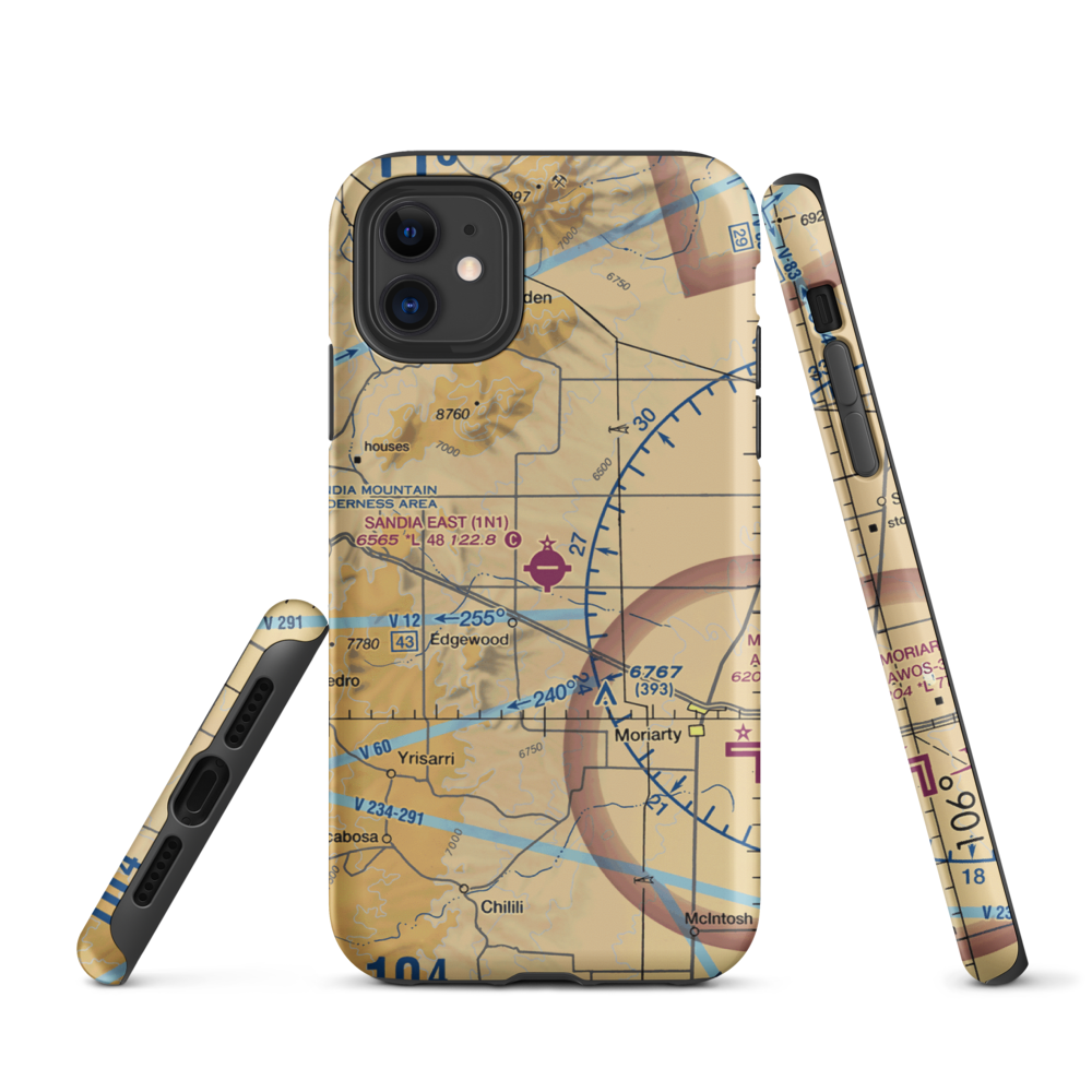 Sandia Airpark Estates East Airport (1N1) VFR Sectional  Tough iPhone Case iPhone 11 model shown