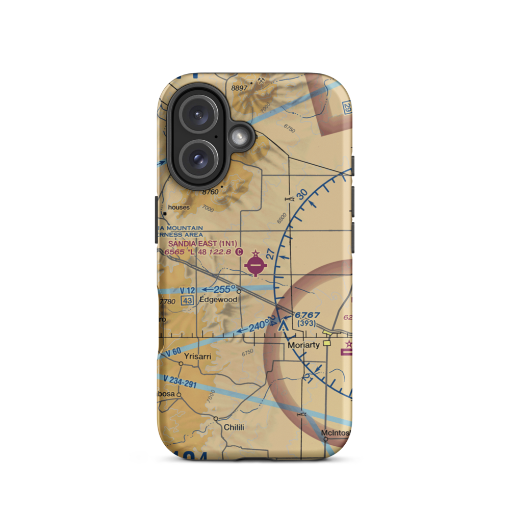 Sandia Airpark Estates East Airport (1N1) VFR Sectional  Tough iPhone Case iPhone 16 model shown