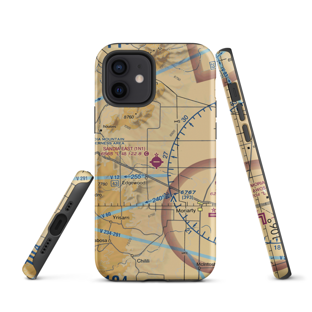 Sandia Airpark Estates East Airport (1N1) VFR Sectional  Tough iPhone Case iPhone 12 model shown