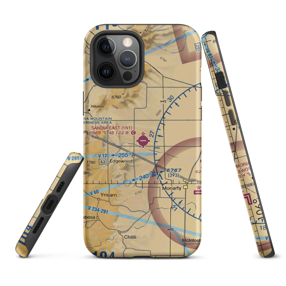 Sandia Airpark Estates East Airport (1N1) VFR Sectional  Tough iPhone Case iPhone 12 Pro Max model shown