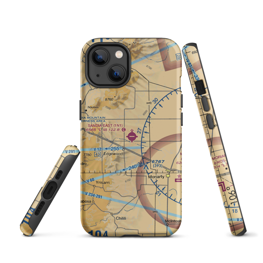 Sandia Airpark Estates East Airport (1N1) VFR Sectional  Tough iPhone Case iPhone 13 model shown