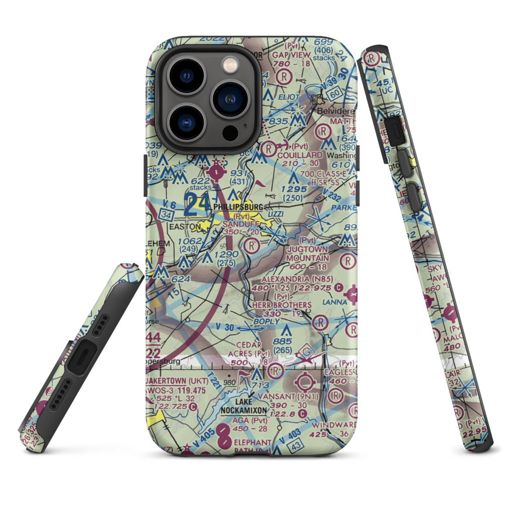 Sanduff Farms Landing Field (2NJ5) VFR Sectional  Tough iPhone Case iPhone 13 Pro Max model shown