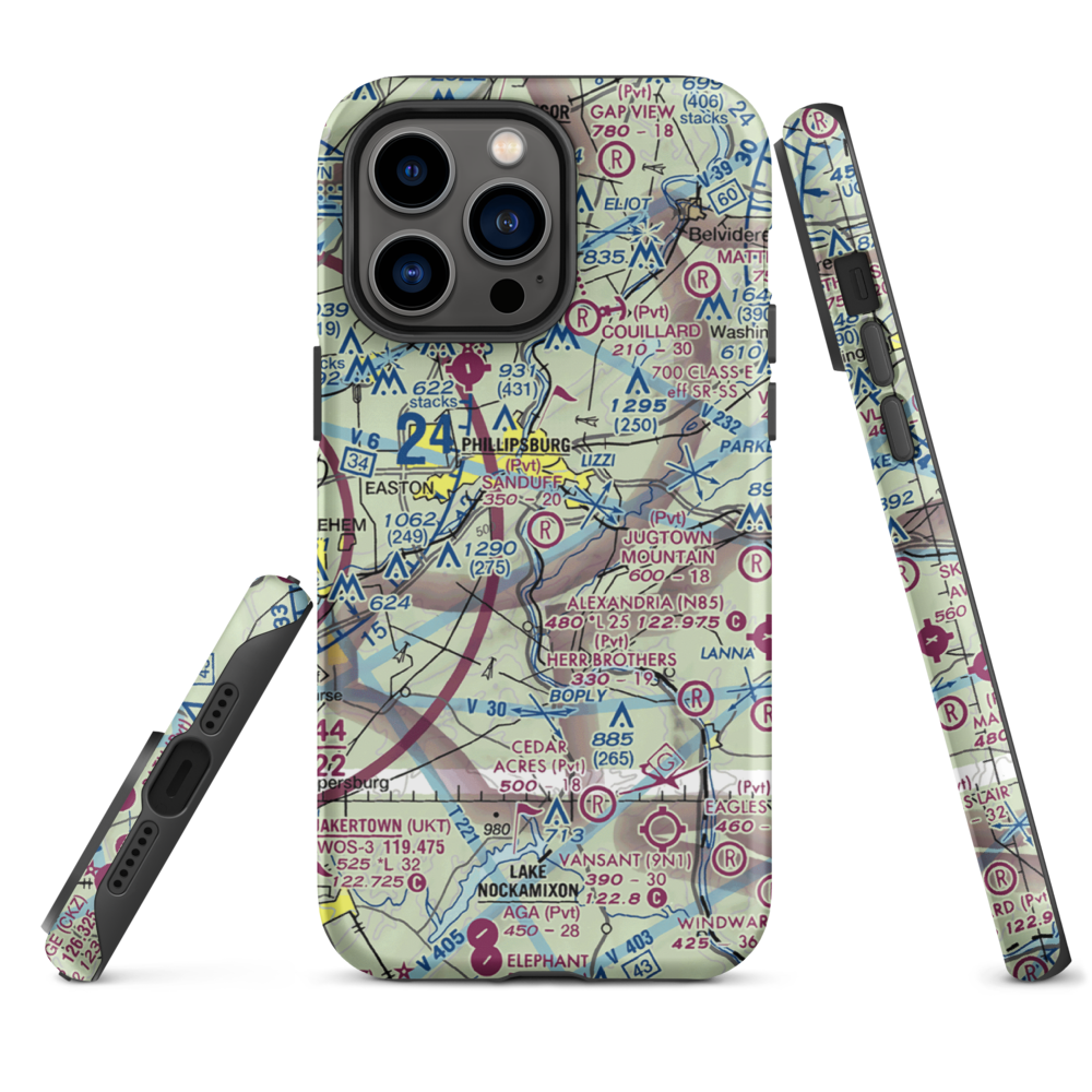 Sanduff Farms Landing Field (2NJ5) VFR Sectional  Tough iPhone Case iPhone 14 Pro Max model shown
