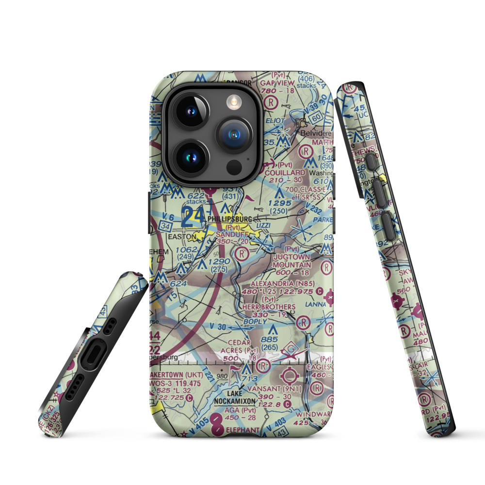 Sanduff Farms Landing Field (2NJ5) VFR Sectional  Tough iPhone Case iPhone 15 Pro model shown