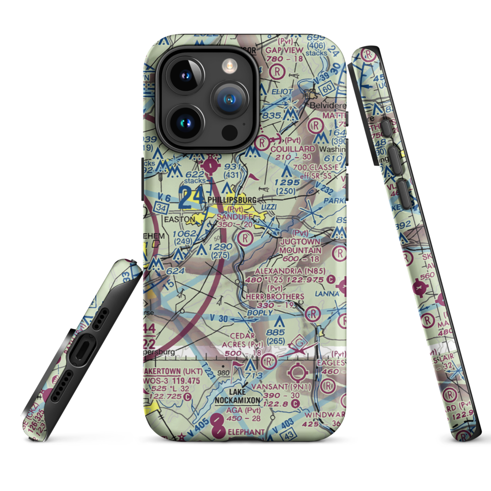 Sanduff Farms Landing Field (2NJ5) VFR Sectional  Tough iPhone Case iPhone 15 Pro Max model shown