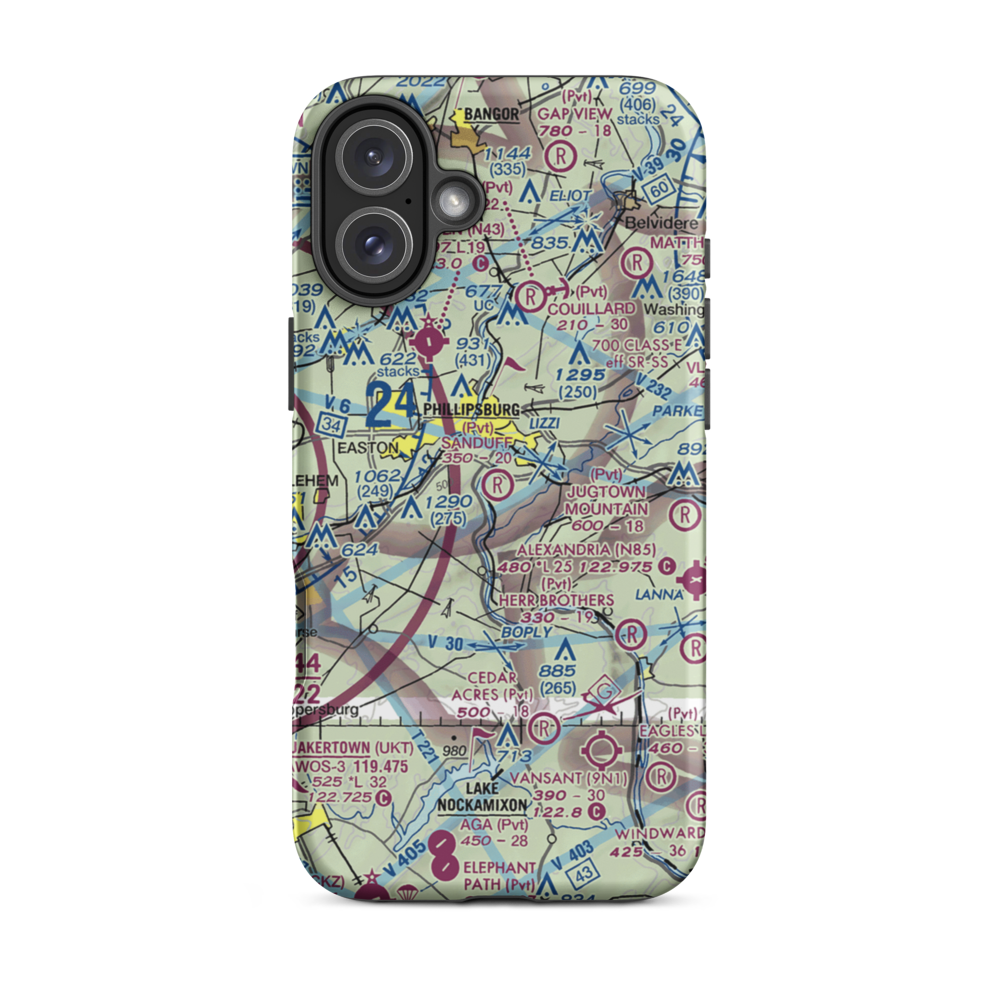 Sanduff Farms Landing Field (2NJ5) VFR Sectional  Tough iPhone Case iPhone 16 Plus model shown