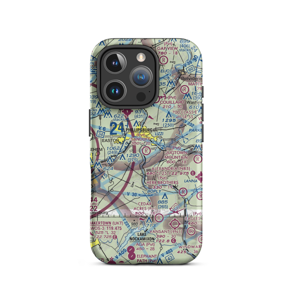 Sanduff Farms Landing Field (2NJ5) VFR Sectional  Tough iPhone Case iPhone 16 Pro model shown