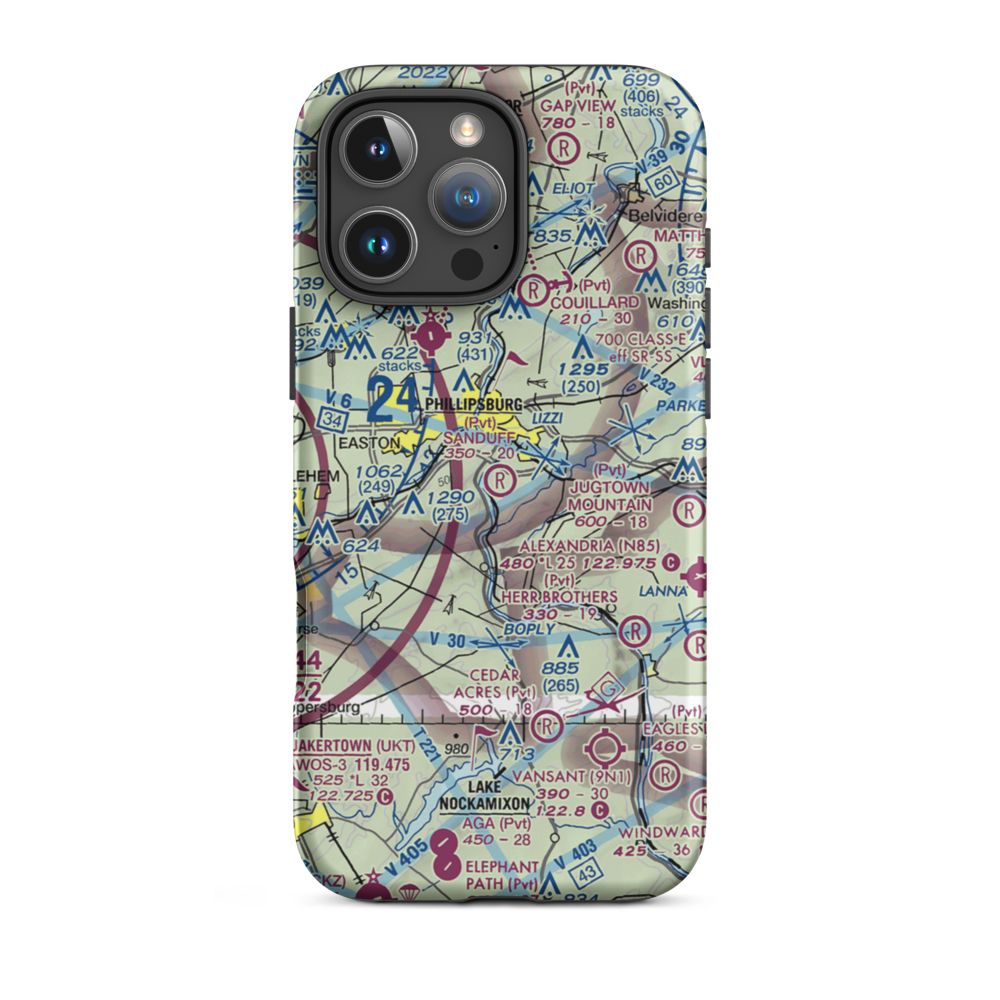 Sanduff Farms Landing Field (2NJ5) VFR Sectional  Tough iPhone Case iPhone 16 Pro Max model shown