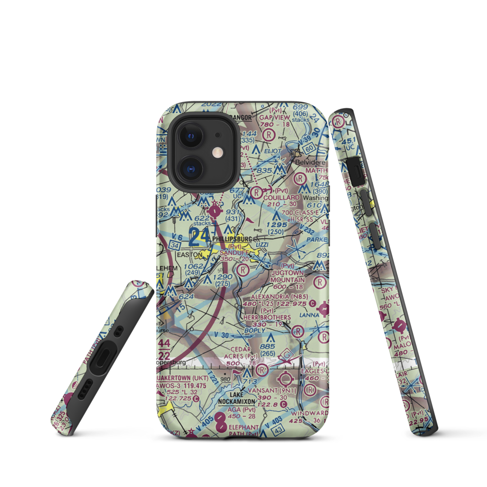 Sanduff Farms Landing Field (2NJ5) VFR Sectional  Tough iPhone Case iPhone 12 mini model shown