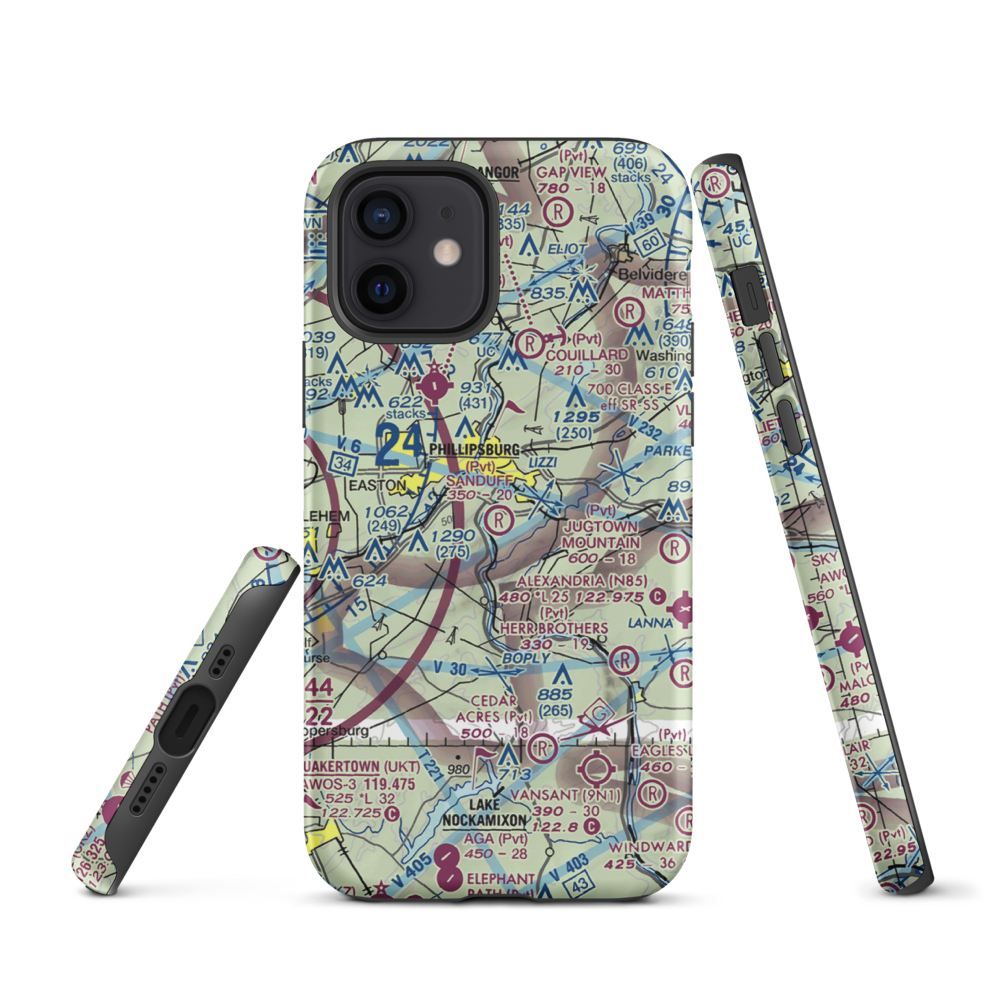 Sanduff Farms Landing Field (2NJ5) VFR Sectional  Tough iPhone Case iPhone 12 model shown