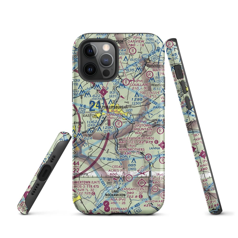 Sanduff Farms Landing Field (2NJ5) VFR Sectional  Tough iPhone Case iPhone 12 Pro model shown