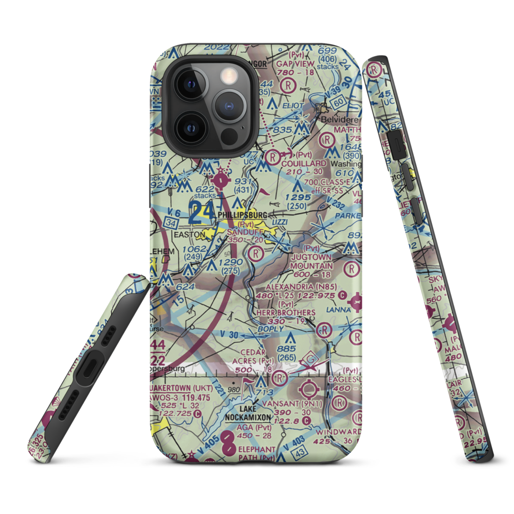 Sanduff Farms Landing Field (2NJ5) VFR Sectional  Tough iPhone Case iPhone 12 Pro Max model shown