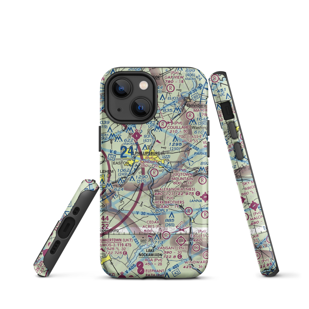 Sanduff Farms Landing Field (2NJ5) VFR Sectional  Tough iPhone Case iPhone 13 mini model shown