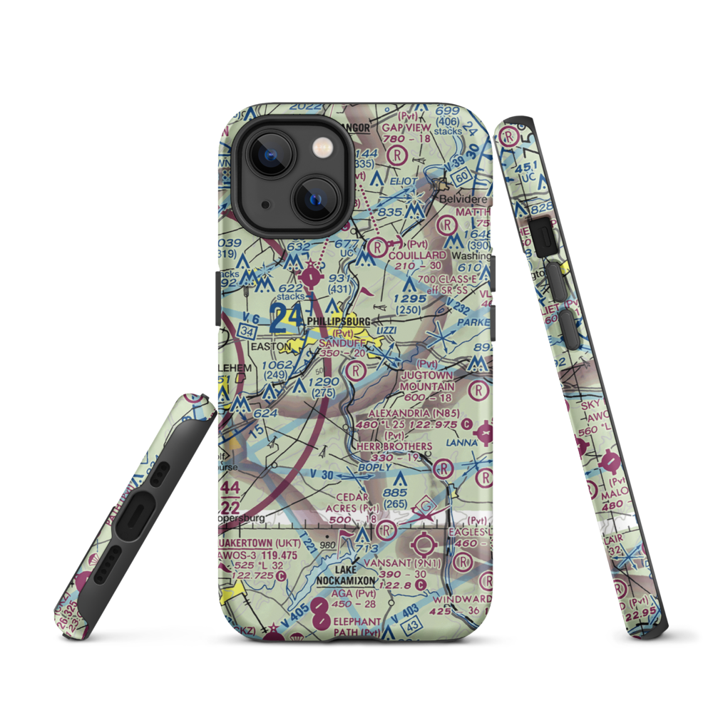 Sanduff Farms Landing Field (2NJ5) VFR Sectional  Tough iPhone Case iPhone 13 model shown