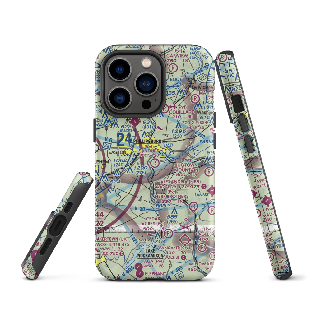 Sanduff Farms Landing Field (2NJ5) VFR Sectional  Tough iPhone Case iPhone 13 Pro model shown