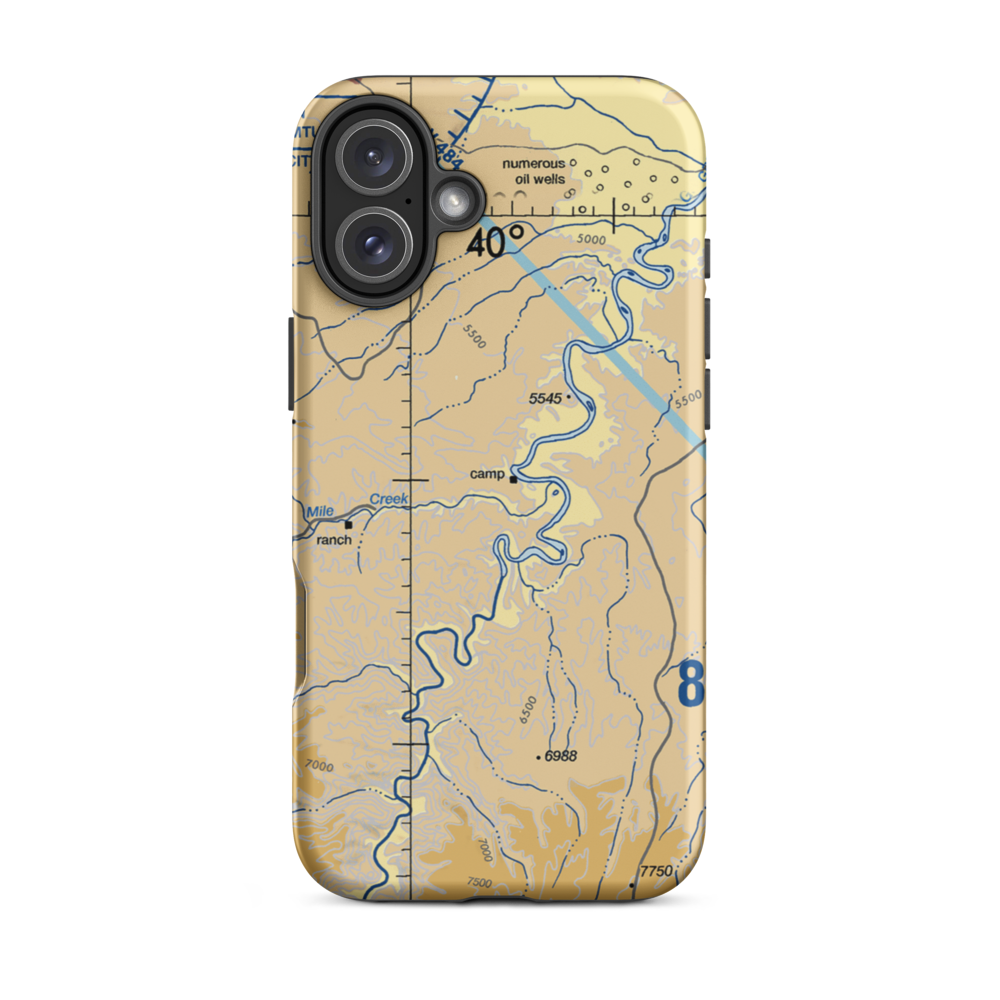 Sandwash Backcountry Strip (SAND) VFR Sectional  Tough iPhone Case iPhone 16 Plus model shown