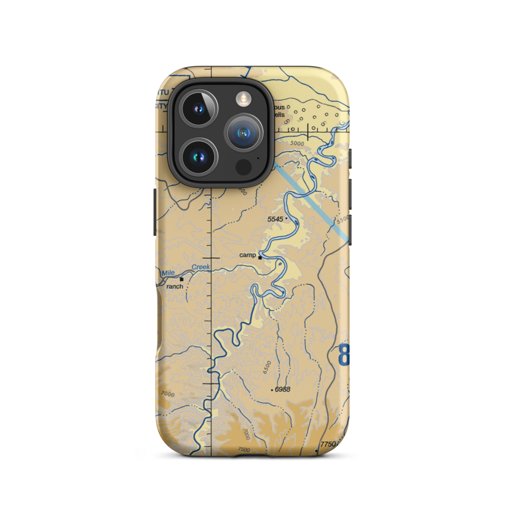 Sandwash Backcountry Strip (SAND) VFR Sectional  Tough iPhone Case iPhone 16 Pro model shown