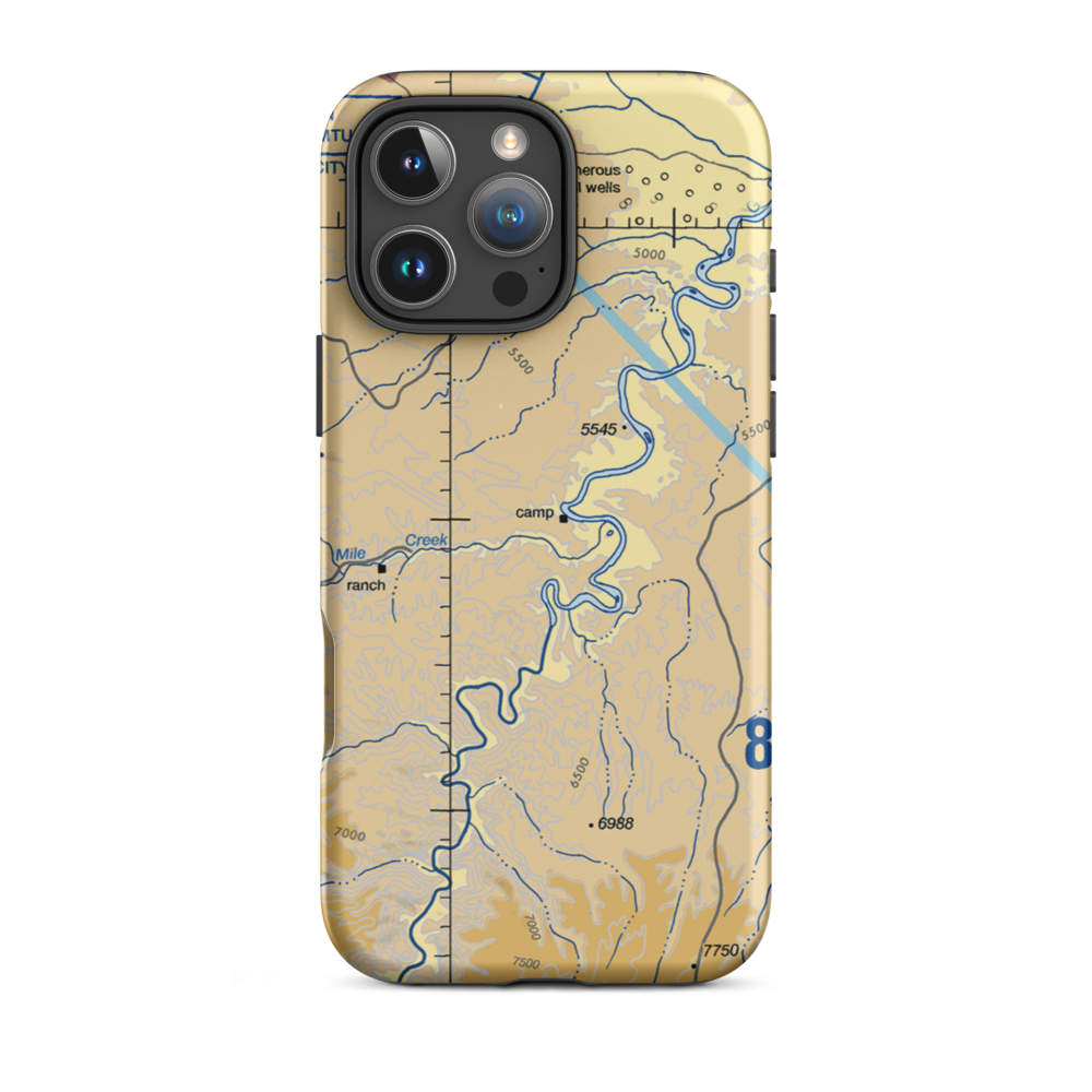 Sandwash Backcountry Strip (SAND) VFR Sectional  Tough iPhone Case iPhone 16 Pro Max model shown