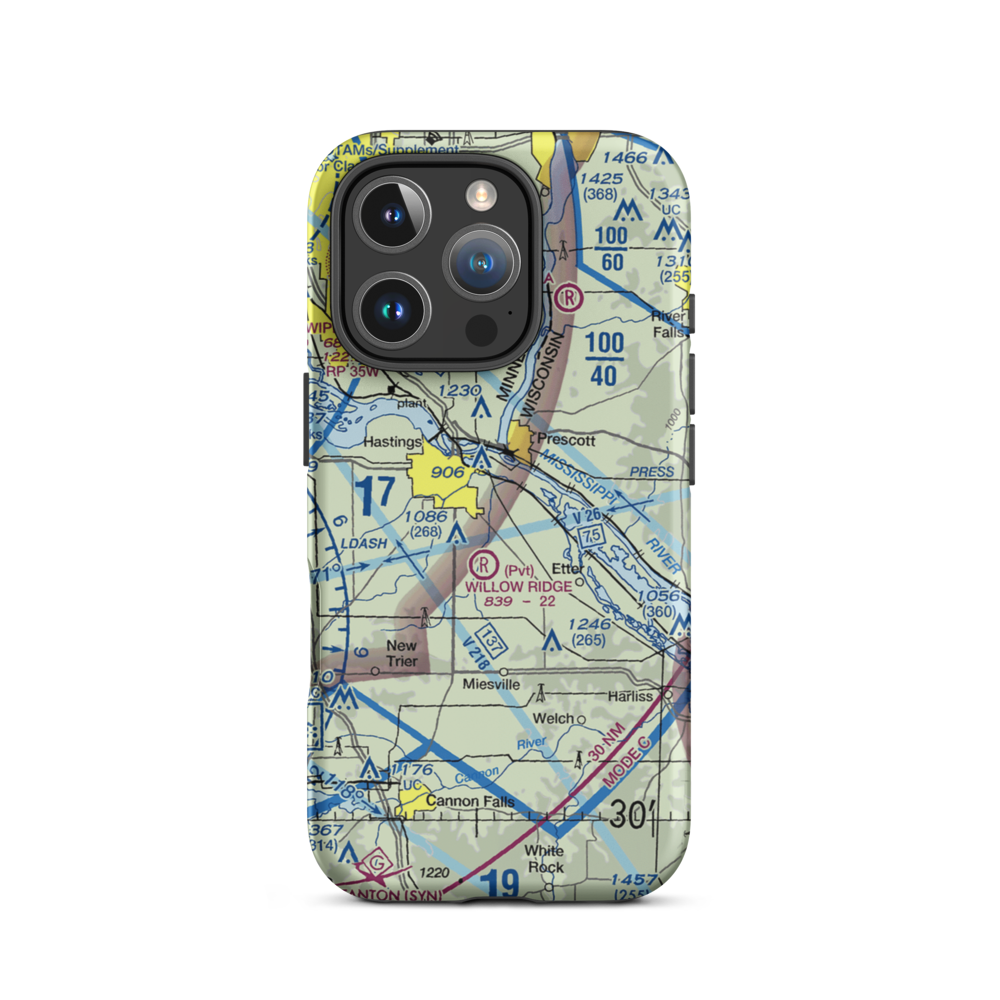 Sandy Flats Airport (MN55) VFR Sectional  Tough iPhone Case iPhone 16 Pro model shown