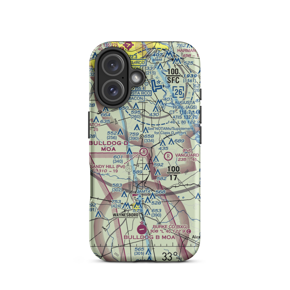 Sandy Hill Airport (GE30) VFR Sectional  Tough iPhone Case iPhone 16 model shown