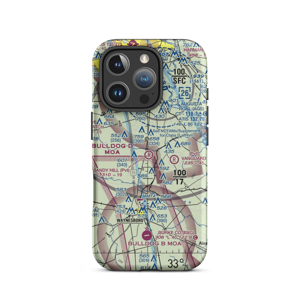 Sandy Hill Airport (GE30) VFR Sectional  Tough iPhone Case iPhone 16 Pro model shown