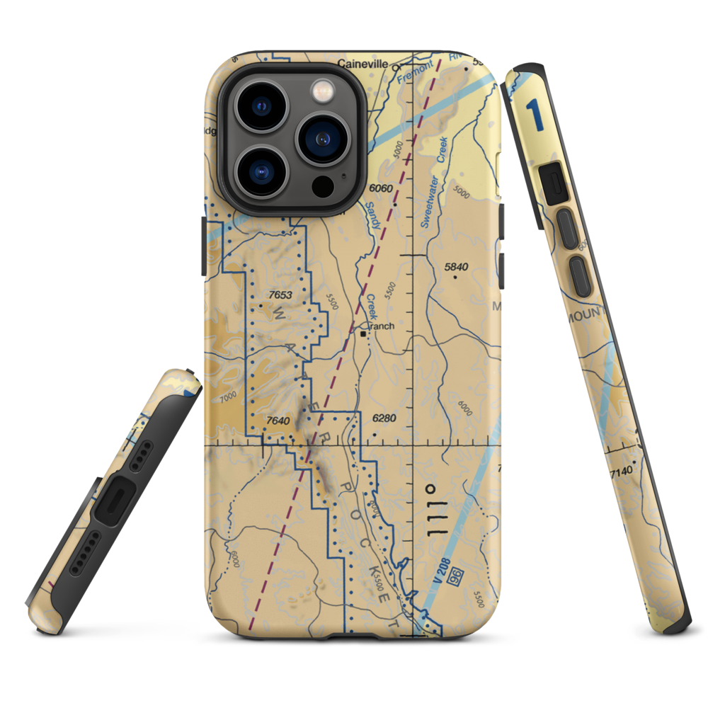Sandy Ranch Airport (UT02) VFR Sectional  Tough iPhone Case iPhone 13 Pro Max model shown