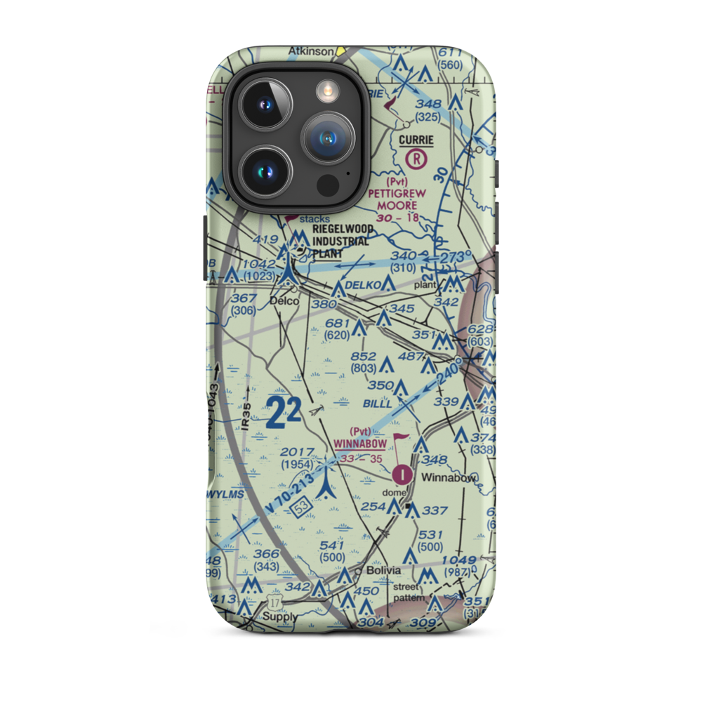Sandy Run Acres Airport (9NC6) VFR Sectional  Tough iPhone Case iPhone 16 Pro Max model shown