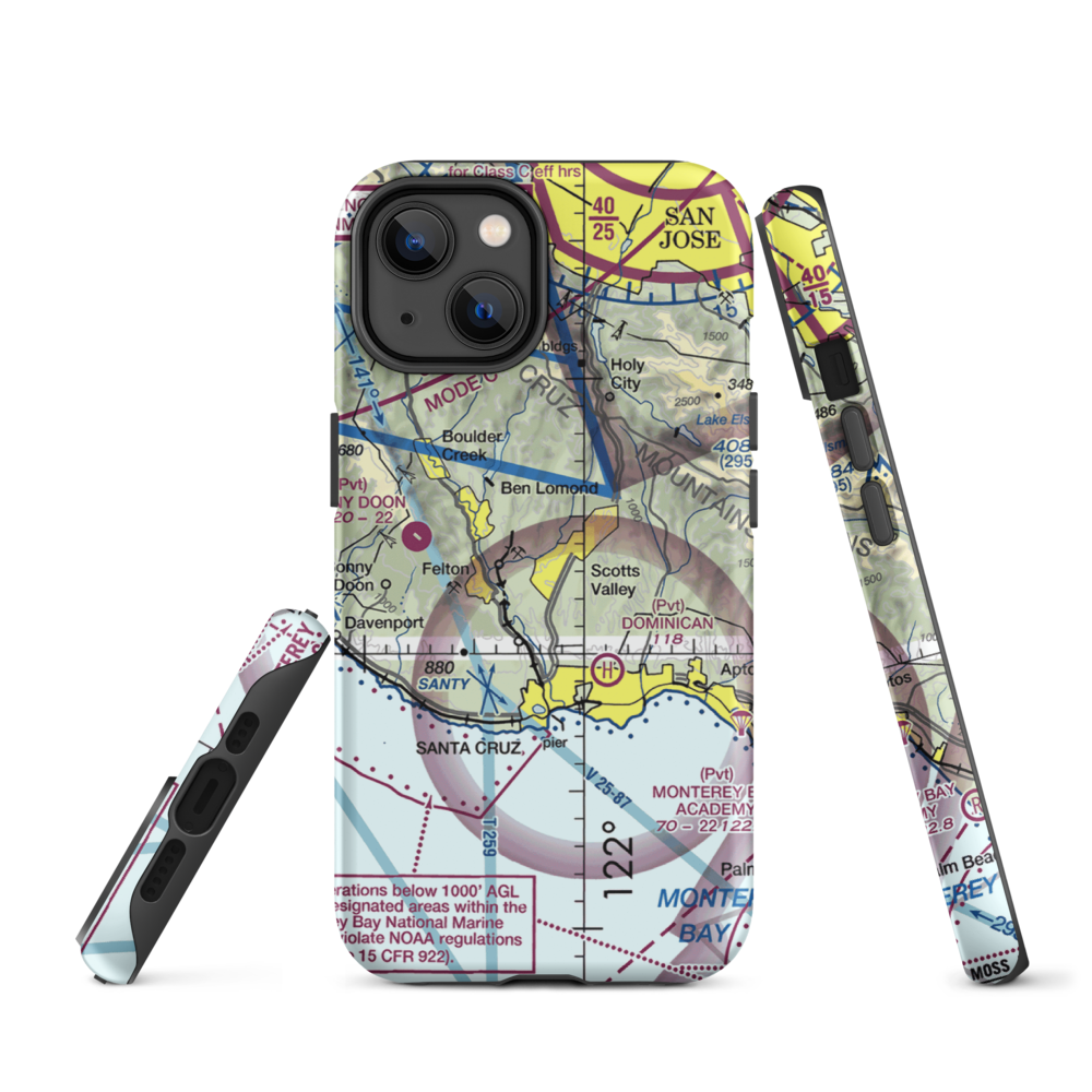 Santa Cruz Sky Park (SRU) VFR Sectional  Tough iPhone Case iPhone 14 model shown