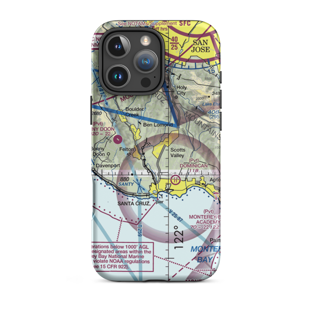 Santa Cruz Sky Park (SRU) VFR Sectional  Tough iPhone Case iPhone 16 Pro Max model shown