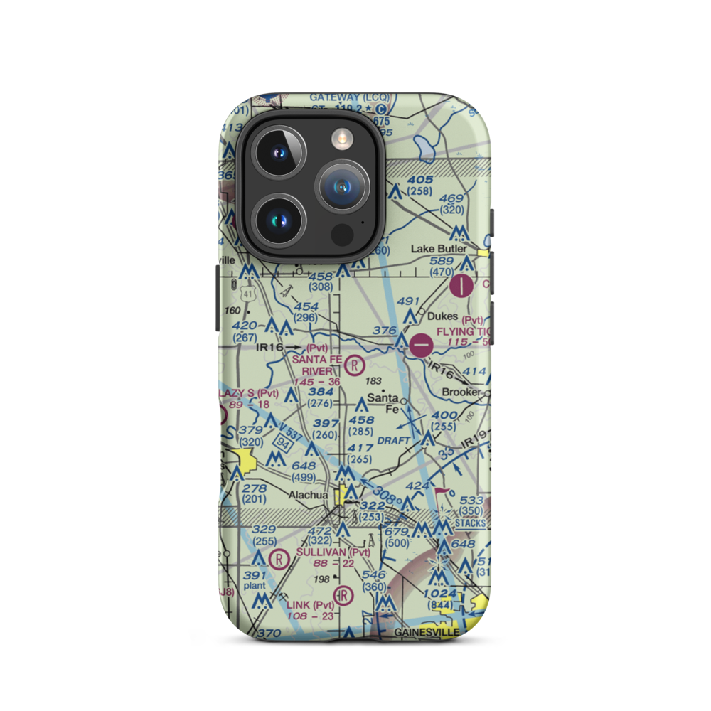 Santa Fe River Ranch Airport (FA62) VFR Sectional  Tough iPhone Case iPhone 16 Pro model shown