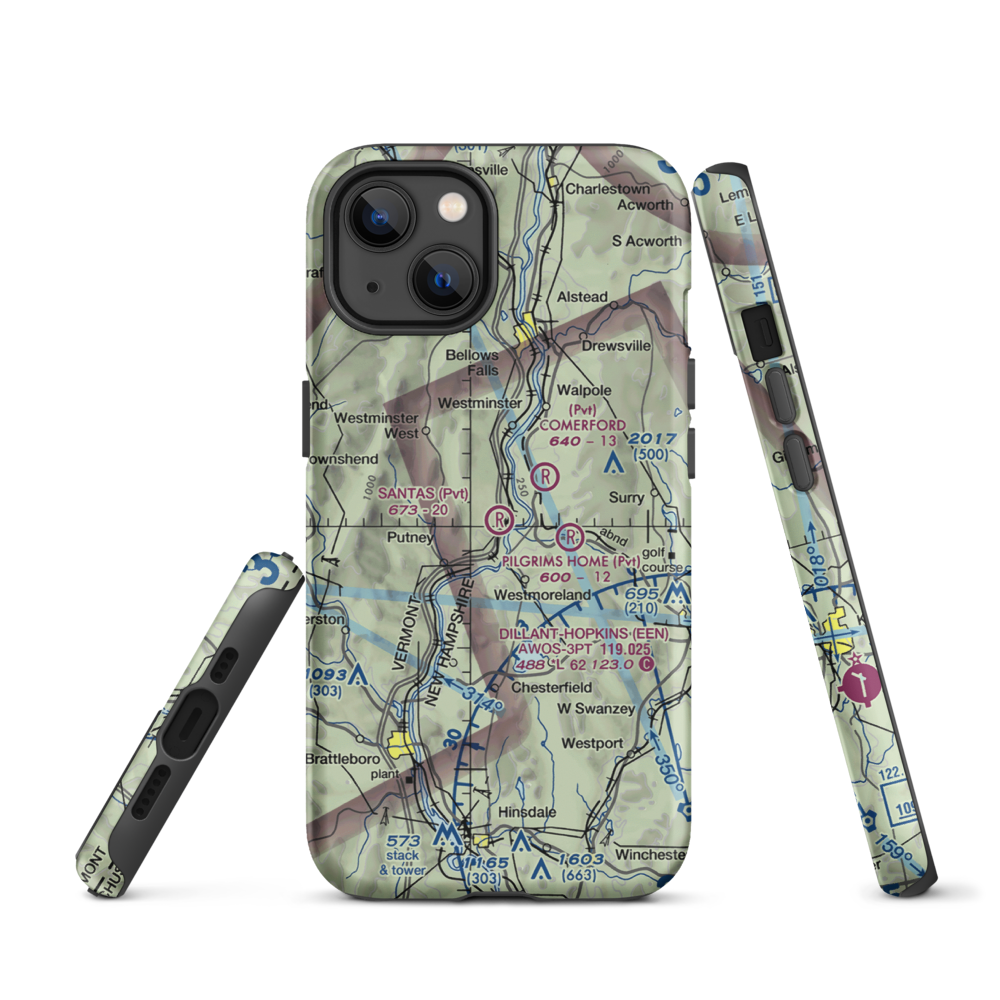Santa's Airport (VT06) VFR Sectional  Tough iPhone Case iPhone 13 model shown