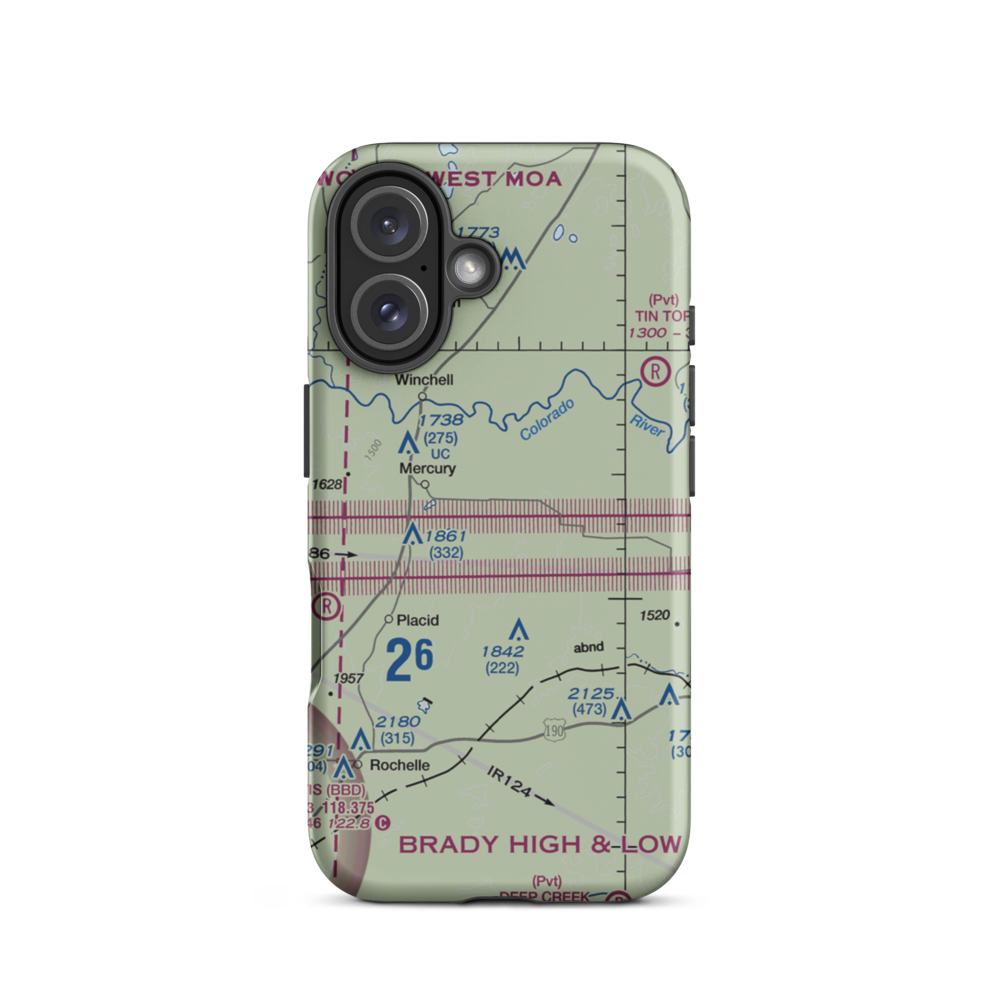 Santiago Cattle Company Airport (XS78) VFR Sectional  Tough iPhone Case iPhone 16 model shown