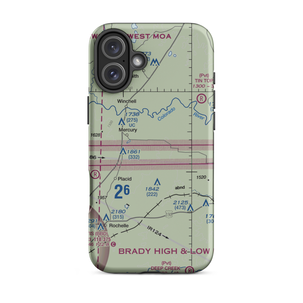 Santiago Cattle Company Airport (XS78) VFR Sectional  Tough iPhone Case iPhone 16 Plus model shown