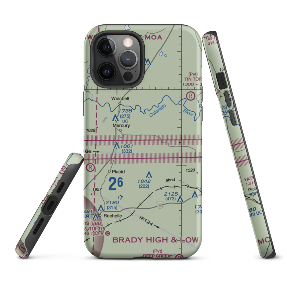 Santiago Cattle Company Airport (XS78) VFR Sectional  Tough iPhone Case iPhone 12 Pro Max model shown