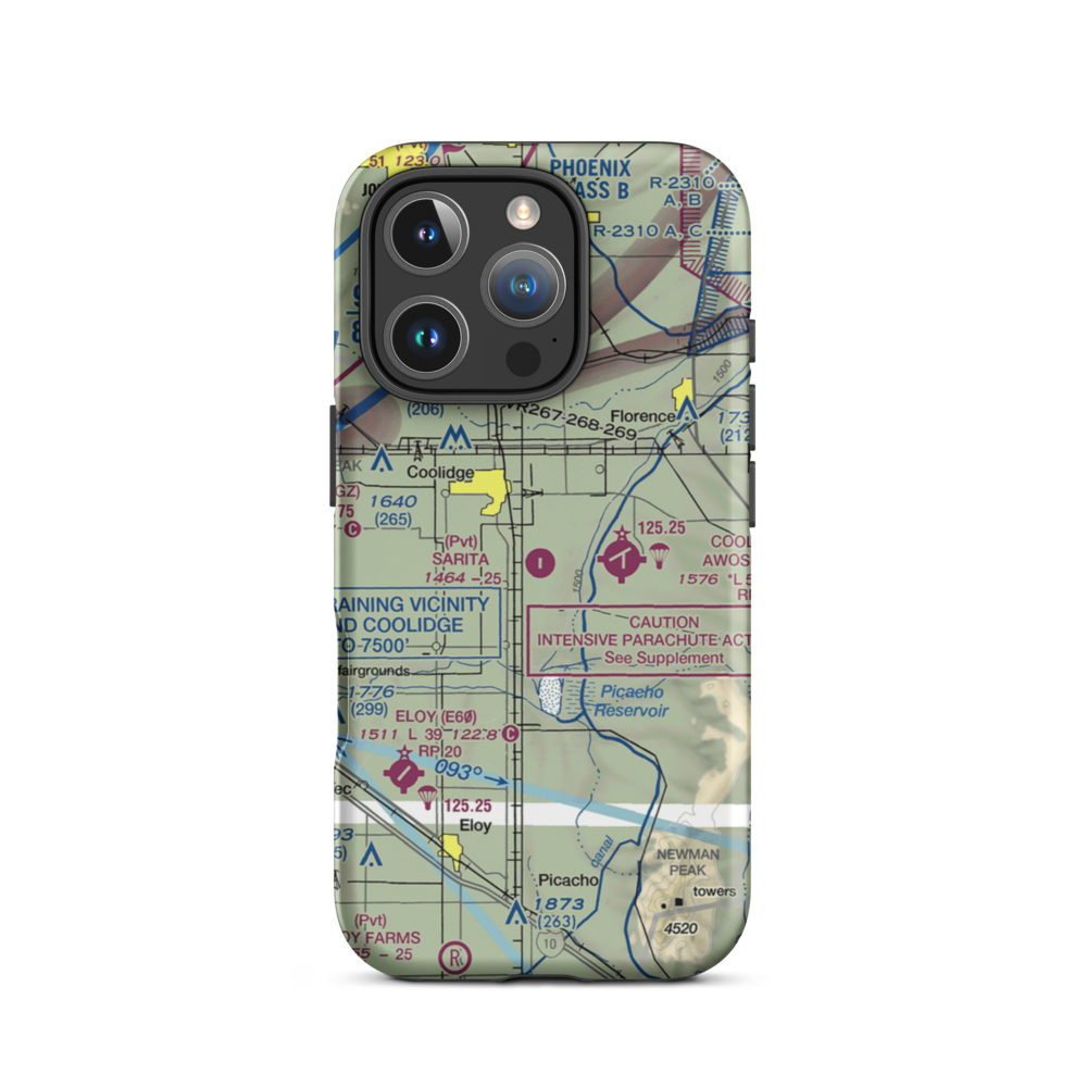 Sarita Airport (37AZ) VFR Sectional  Tough iPhone Case iPhone 16 Pro model shown