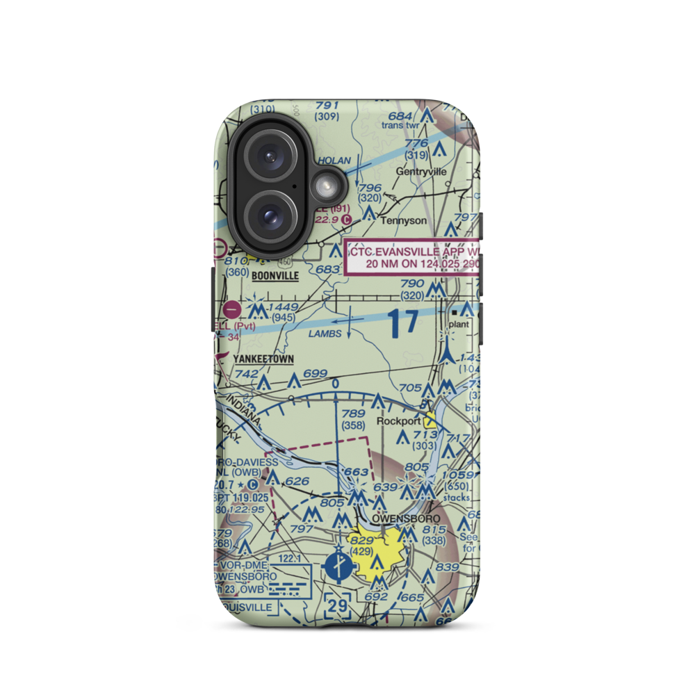 Sarver Field (US-0091) VFR Sectional  Tough iPhone Case iPhone 16 model shown