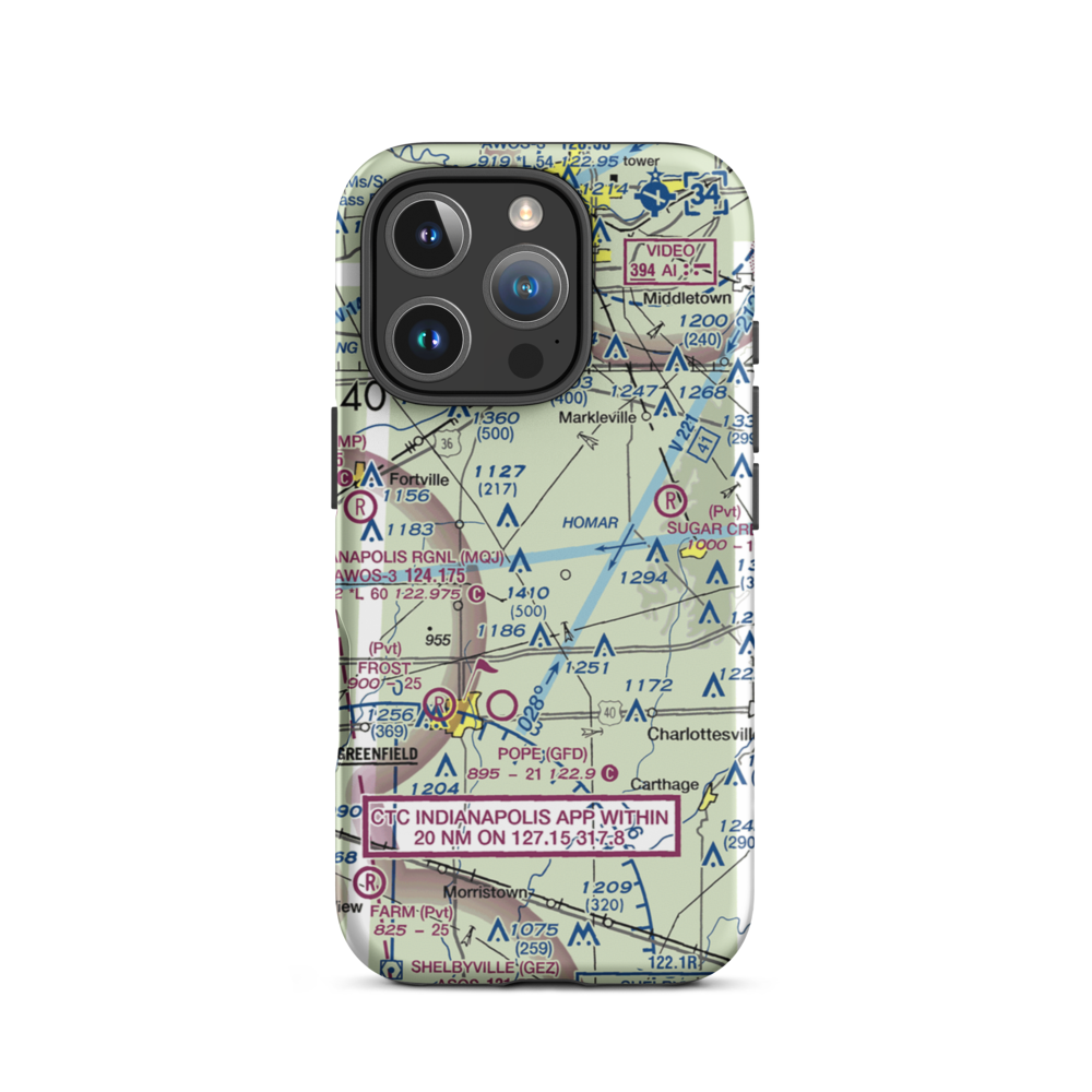 Sauer-Harter Airport (79II) VFR Sectional  Tough iPhone Case iPhone 16 Pro model shown